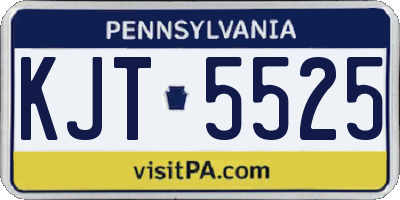 PA license plate KJT5525