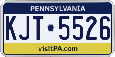 PA license plate KJT5526