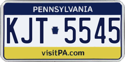 PA license plate KJT5545