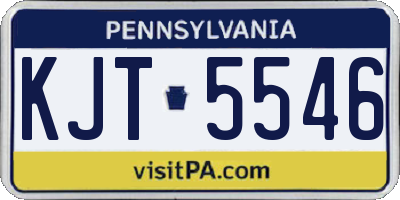 PA license plate KJT5546