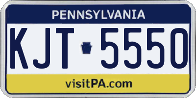 PA license plate KJT5550
