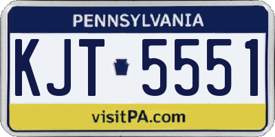 PA license plate KJT5551
