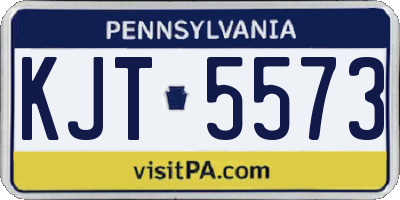 PA license plate KJT5573