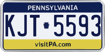 PA license plate KJT5593