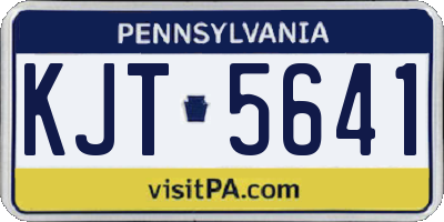 PA license plate KJT5641
