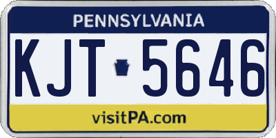 PA license plate KJT5646