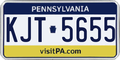 PA license plate KJT5655