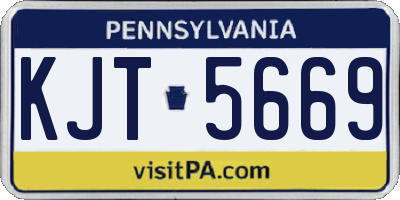 PA license plate KJT5669
