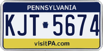 PA license plate KJT5674