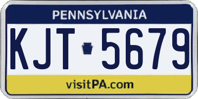 PA license plate KJT5679