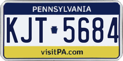 PA license plate KJT5684