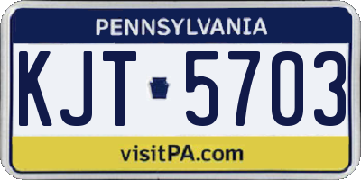 PA license plate KJT5703