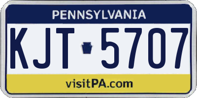 PA license plate KJT5707