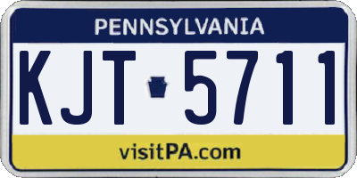 PA license plate KJT5711