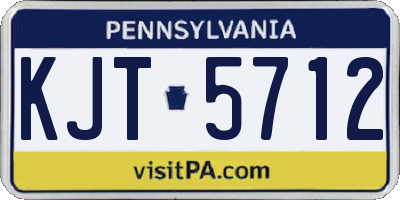 PA license plate KJT5712