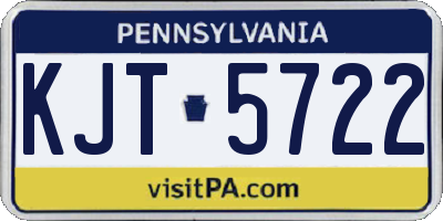 PA license plate KJT5722