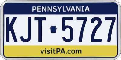 PA license plate KJT5727