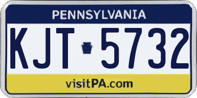 PA license plate KJT5732