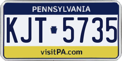 PA license plate KJT5735