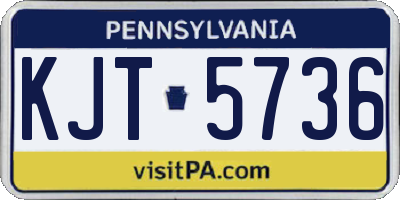 PA license plate KJT5736