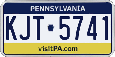 PA license plate KJT5741