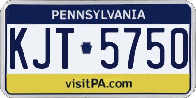 PA license plate KJT5750