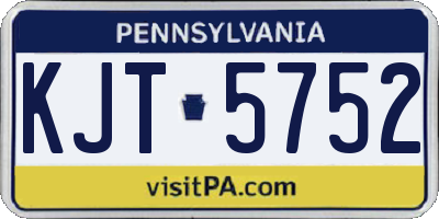 PA license plate KJT5752