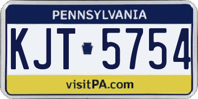 PA license plate KJT5754