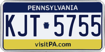 PA license plate KJT5755