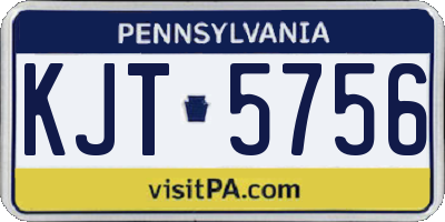PA license plate KJT5756