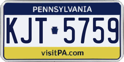 PA license plate KJT5759