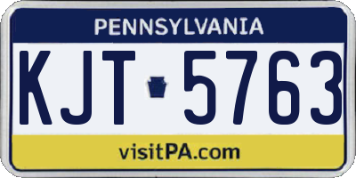 PA license plate KJT5763