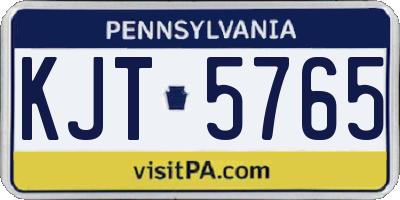 PA license plate KJT5765