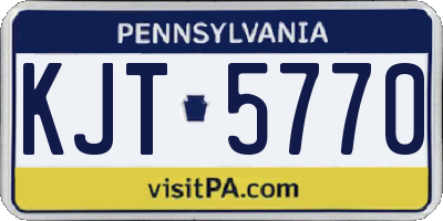 PA license plate KJT5770