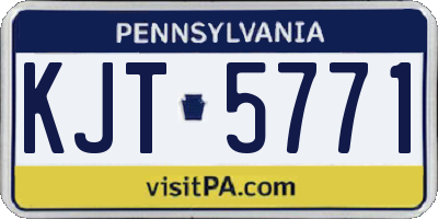 PA license plate KJT5771