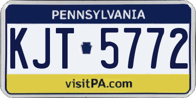PA license plate KJT5772
