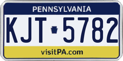 PA license plate KJT5782