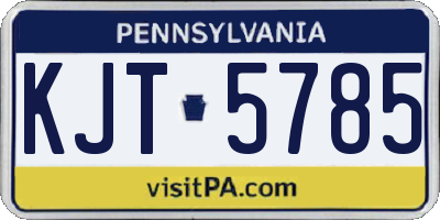 PA license plate KJT5785