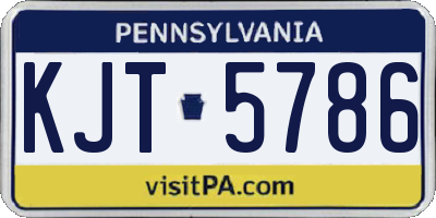 PA license plate KJT5786
