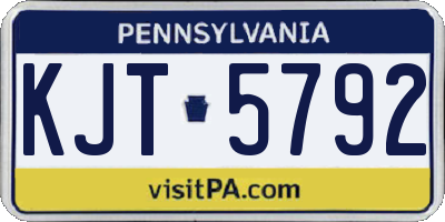 PA license plate KJT5792