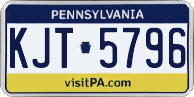 PA license plate KJT5796