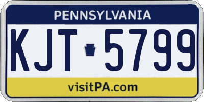 PA license plate KJT5799