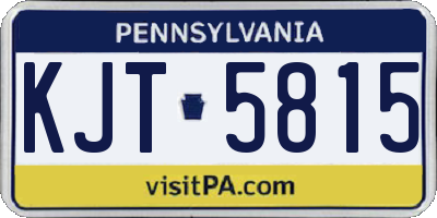 PA license plate KJT5815