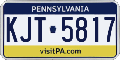PA license plate KJT5817