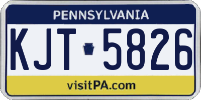 PA license plate KJT5826
