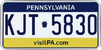 PA license plate KJT5830