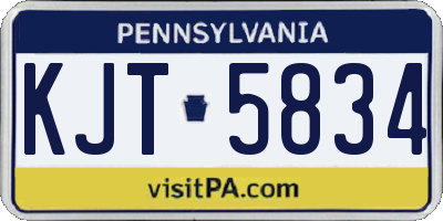 PA license plate KJT5834