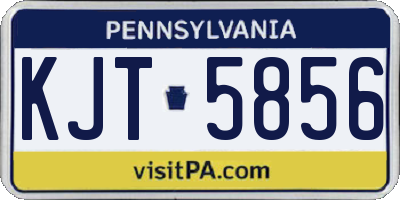 PA license plate KJT5856