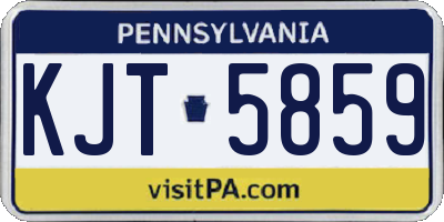 PA license plate KJT5859