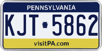 PA license plate KJT5862
